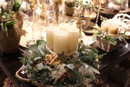 Adventkranz gesteckt gold