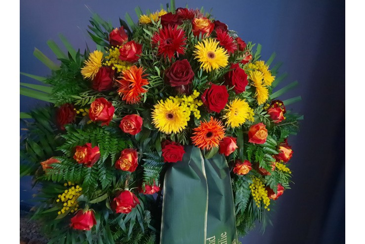 Trauerkranz orange-gelb-rot